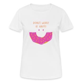 Donut worry be happy - Women's Breathable T-Shirt - white - Front - AI Model Female 172 dark (172cm)
