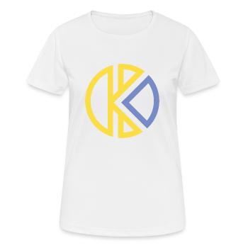 K Bekleidungsmarke - Frauen T-Shirt atmungsaktiv - Weiß - Vorne - AI Model Female 172 dark (172cm)