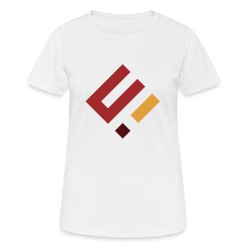 E Bekleidungsmarke - Frauen T-Shirt atmungsaktiv - Weiß - Vorne - AI Model Female 172 dark (172cm)