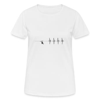Skifahrer am Lift - minimalistische Version - Frauen T-Shirt atmungsaktiv - Weiß - Vorne - AI Model Female 172 dark (172cm)