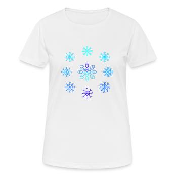 Flocons. Joie hivernale. Cristaux de glace. Neige - T-shirt respirant Femme - blanc - Devant - AI Model Female 172 dark (172cm)