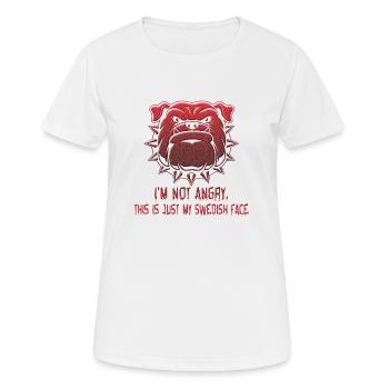 Visage en colère visage en colère chien suédois suédois en colère - T-shirt respirant Femme - blanc - Devant - AI Model Female 172 dark (172cm)