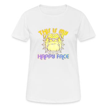 Visage en colère visage en colère chien suédois suédois en colère - T-shirt respirant Femme - blanc - Devant - AI Model Female 172 dark (172cm)