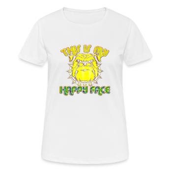 Visage en colère visage en colère chien suédois suédois en colère - T-shirt respirant Femme - blanc - Devant - AI Model Female 172 dark (172cm)