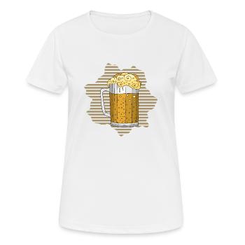 Becher - Frauen T-Shirt atmungsaktiv - Weiß - Vorne - AI Model Female 172 dark (172cm)