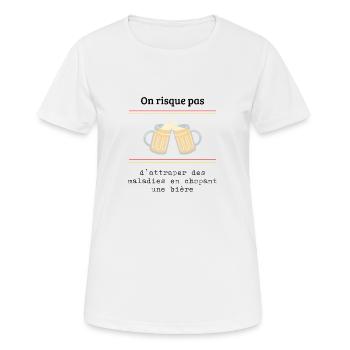 Blague de beauf - T-shirt respirant Femme - blanc - Devant - AI Model Female 172 dark (172cm)