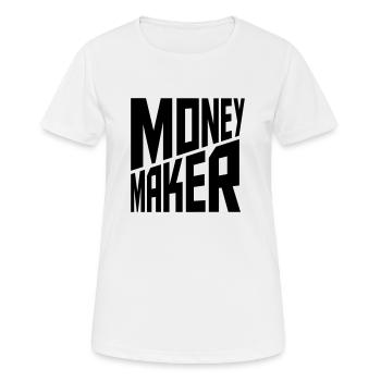 Money Maker Erfolgreich Logo - Frauen T-Shirt atmungsaktiv - Weiß - Vorne - AI Model Female 172 dark (172cm)