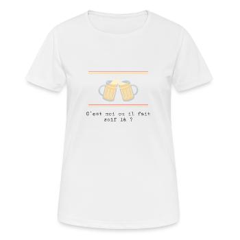 C'est moi ou il fait soif là - T-shirt respirant Femme - blanc - Devant - AI Model Female 172 dark (172cm)