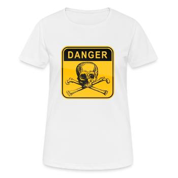 halloween danger skull - Women's Breathable T-Shirt - white - Front - AI Model Female 172 dark (172cm)