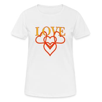 AMOUR 4 Cœurs - T-shirt respirant Femme - blanc - Devant - AI Model Female 172 dark (172cm)