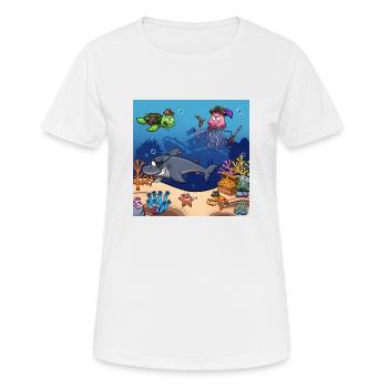 Piraten-Meeresbewohner - Frauen T-Shirt atmungsaktiv - Weiß - Vorne - AI Model Female 172 dark (172cm)