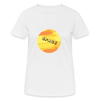 Space 4.0 - Frauen T-Shirt atmungsaktiv - Weiß - Vorne - AI Model Female 172 dark (172cm)