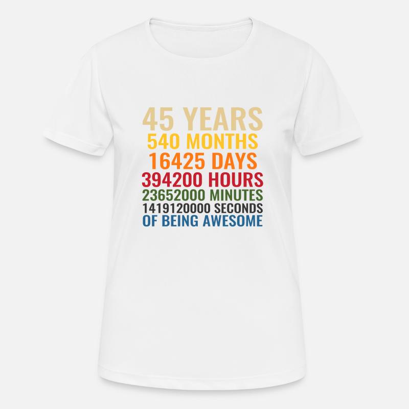 45 Years - Women's Breathable T-Shirt - white