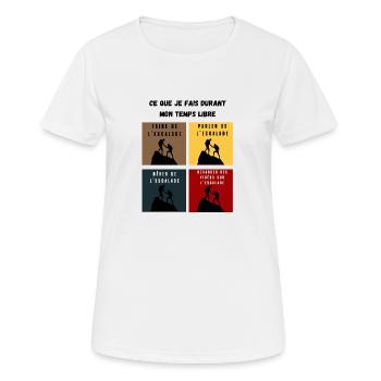ce que je fais durant mon temps libre escalade - T-shirt respirant Femme - blanc - Devant - AI Model Female 172 dark (172cm)