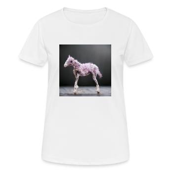 Bébé Cheval Rose Gris Saut - T-shirt respirant Femme - blanc - Devant - AI Model Female 172 dark (172cm)