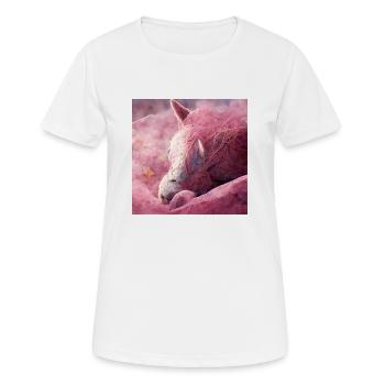 Bébé cheval gît sur le sol Rosa II - T-shirt respirant Femme - blanc - Devant - AI Model Female 172 dark (172cm)