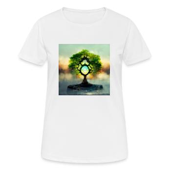 Baum des Lebens Fotorealistisch IV - Frauen T-Shirt atmungsaktiv - Weiß - Vorne - AI Model Female 172 dark (172cm)
