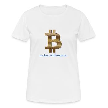 Bitcoin makes millionaires - Frauen T-Shirt atmungsaktiv - Weiß - Vorne - AI Model Female 172 dark (172cm)