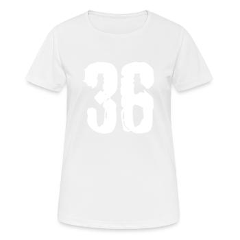 36 Number jersey - Women's Breathable T-Shirt - white - Front - AI Model Female 172 dark (172cm)