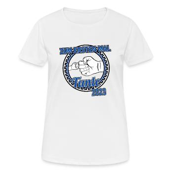Zum ersten Mal Tante 2023 Geschenkidee - Frauen T-Shirt atmungsaktiv - Weiß - Vorne - AI Model Female 172 dark (172cm)
