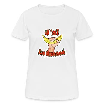 Ich bin Banane - Frauen T-Shirt atmungsaktiv - Weiß - Vorne - AI Model Female 172 dark (172cm)