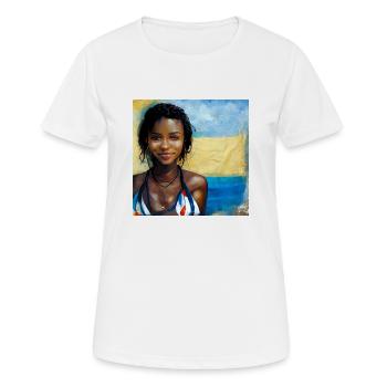 Belles femmes haïtiennes en bikini peinture - T-shirt respirant Femme - blanc - Devant - AI Model Female 172 dark (172cm)