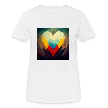 Amour de la paix et de l’unité - T-shirt respirant Femme - blanc - Devant - AI Model Female 172 dark (172cm)