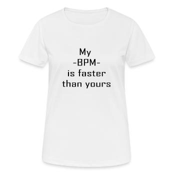 My BPM is faster than your - Frauen T-Shirt atmungsaktiv - Weiß - Vorne - AI Model Female 172 dark (172cm)