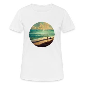 Family beach lighthouse - Frauen T-Shirt atmungsaktiv - Weiß - Vorne - AI Model Female 172 dark (172cm)