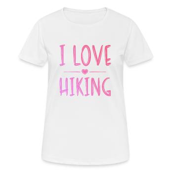 I love hiking - Women's Breathable T-Shirt - white - Front - AI Model Female 172 dark (172cm)