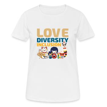 Love Diversity Inclusion Kawaii - Women's Breathable T-Shirt - white - Front - AI Model Female 172 dark (172cm)
