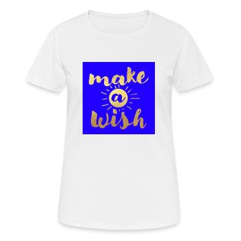 Make a wish /mach einen Wunsch - Frauen T-Shirt atmungsaktiv - Weiß - Vorne - AI Model Female 172 dark (172cm)