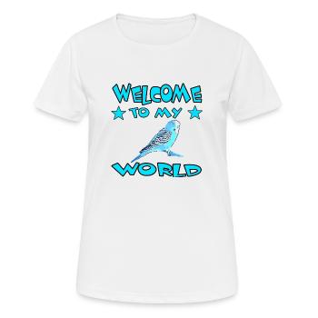 Wellensittich - Frauen T-Shirt atmungsaktiv - Weiß - Vorne - AI Model Female 172 dark (172cm)