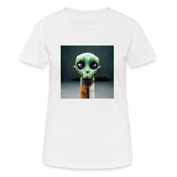 Abstrakter Ausländer Auf Einem Stock - Frauen T-Shirt atmungsaktiv - Weiß - Vorne - AI Model Female 172 dark (172cm)