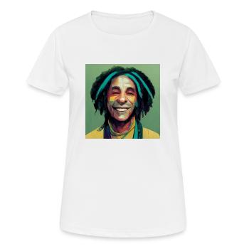 Rastafari-ölgemälde - Frauen T-Shirt atmungsaktiv - Weiß - Vorne - AI Model Female 172 dark (172cm)