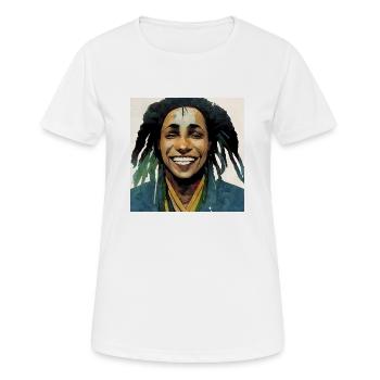 Peinture à croquis rastafari - T-shirt respirant Femme - blanc - Devant - AI Model Female 172 dark (172cm)