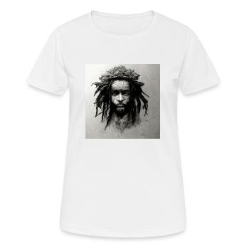 Peinture à croquis rastafari - T-shirt respirant Femme - blanc - Devant - AI Model Female 172 dark (172cm)