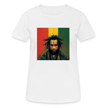 Rasta-samurai-malerei - Frauen T-Shirt atmungsaktiv - Weiß - Vorne - AI Model Female 172 dark (172cm)