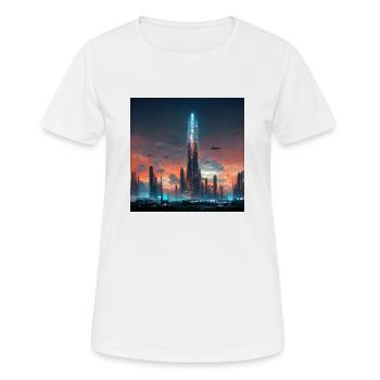 City of the Future - Women's Breathable T-Shirt - white - Front - AI Model Female 172 dark (172cm)