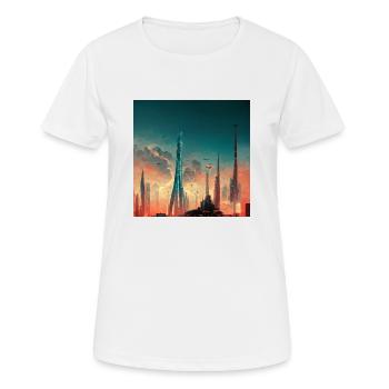 City of the Future - Women's Breathable T-Shirt - white - Front - AI Model Female 172 dark (172cm)