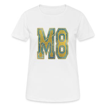 M8 - MACHT - Gold, Marmor, Berufung, Glaube - Frauen T-Shirt atmungsaktiv - Weiß - Vorne - AI Model Female 172 dark (172cm)