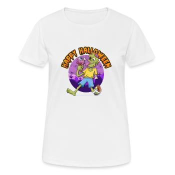 LUSTIGER ZOMBIE ISST BRAIN ICE CREAM - Frauen T-Shirt atmungsaktiv - Weiß - Vorne - AI Model Female 172 dark (172cm)