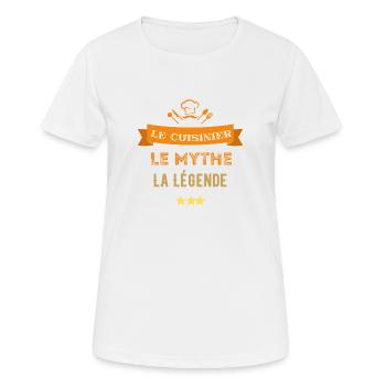 le cuisinier le mythe la légende - T-shirt respirant Femme - blanc - Devant - AI Model Female 172 dark (172cm)
