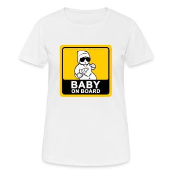 Bébé cool à bord - T-shirt respirant Femme - blanc - Devant - AI Model Female 172 dark (172cm)