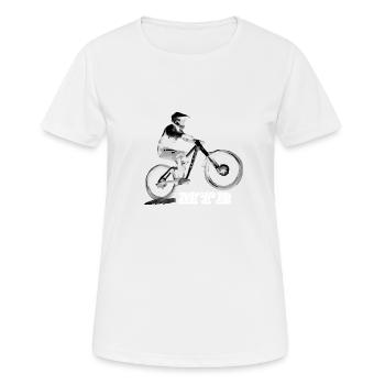 vtt mtb downhill - T-shirt respirant Femme - blanc - Devant - AI Model Female 172 dark (172cm)