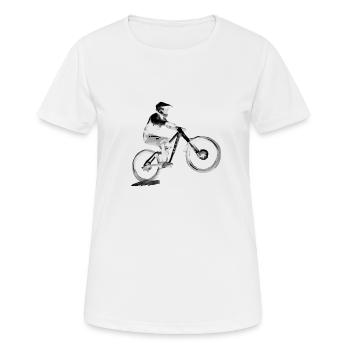 mtb downhill - Women's Breathable T-Shirt - white - Front - AI Model Female 172 dark (172cm)