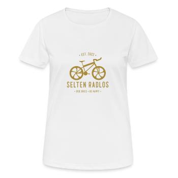 Selten RADLOS 2022 Edition Saying in GOLD Design - Women's Breathable T-Shirt - white - Front - AI Model Female 172 dark (172cm)