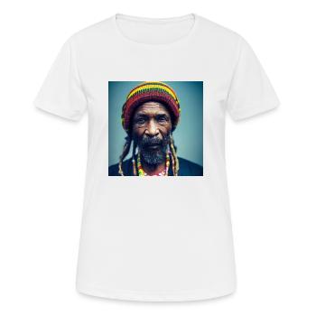 Peinture photo réaliste rastafari - T-shirt respirant Femme - blanc - Devant - AI Model Female 172 dark (172cm)