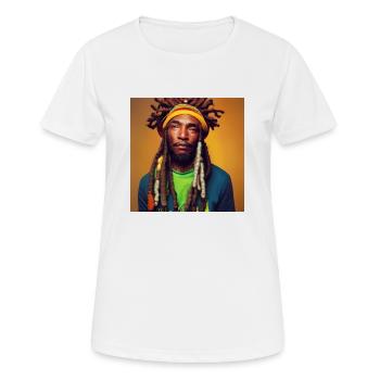 Portrait rastafari - T-shirt respirant Femme - blanc - Devant - AI Model Female 172 dark (172cm)
