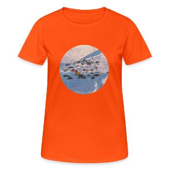 Mont Blanc - Frauen T-Shirt atmungsaktiv - Neonorange - Vorne - AI Model Female 172 dark (172cm)